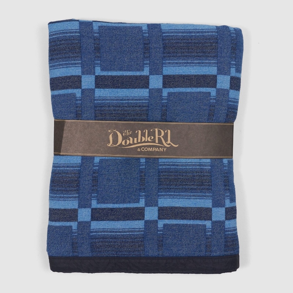 RRL® Ralph Lauren Indigo Blue Jacquard Western Camp Throw Blanket